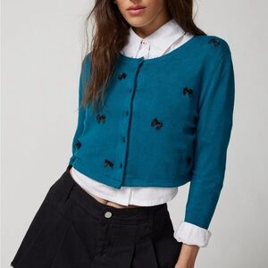 NWT Bow Cropped Cardigan